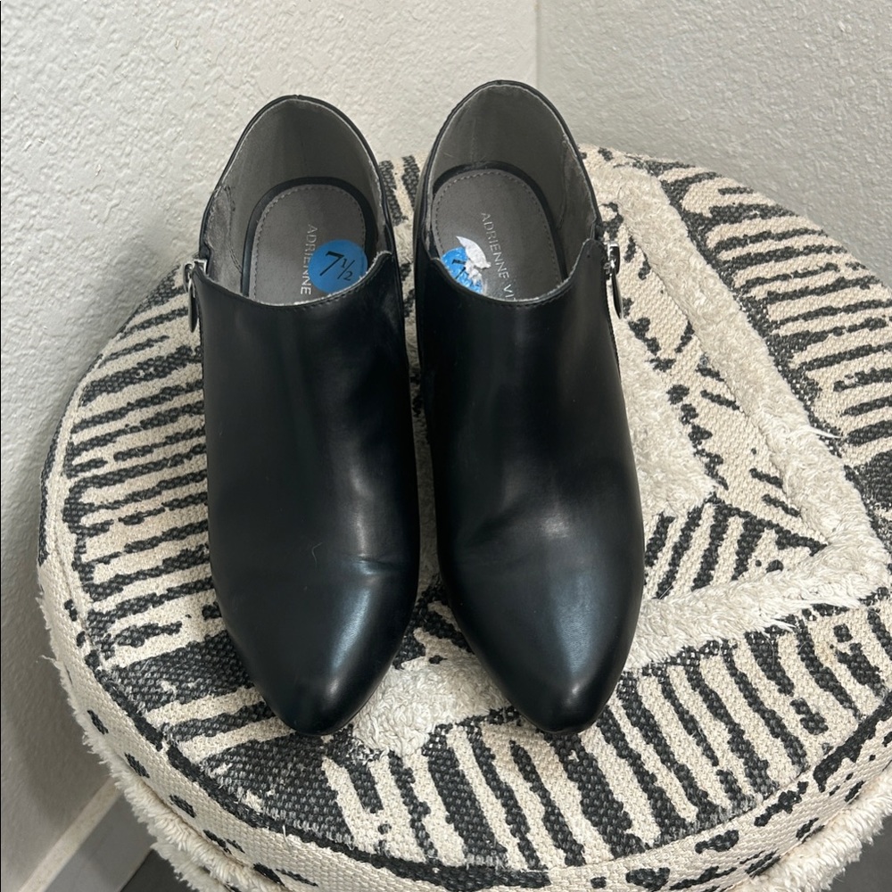 Adrienne Vittadini Sleek Black Ankle Boots